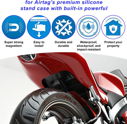 Goktvai 2pcs 4pcs Magnetic Holder Case for AirTag, Waterproof Hidden Magnet Mount Silicone Protective Cover with Iron