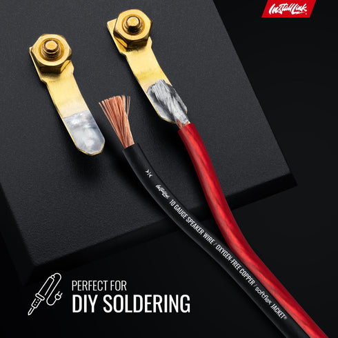 Install Link 10 AWG Gauge Speaker Wire Cable (50 Feet) for Stereo, Car or Home Theater, OFC