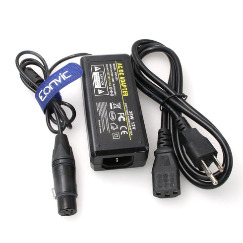 Eonvic 4 Pin XLR Female 12V 3A AC DC Power Adapter Cable for Aja Ki Pro Cooper CS104 Fostex