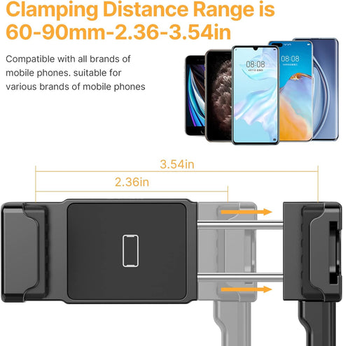 ULANZI Smartphone Selfie Mirror Phone Holder Clip Mount for iPhone 16 15 14 13 12 Pro Max Mini, Vlogging Accessories