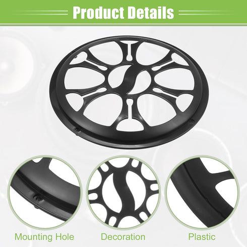 ACROPIX Universal 10" Car Speaker Grills Cover, Round Protective Case with Mounting Screws, ABS Black - 2 Pack