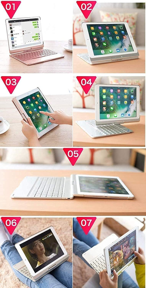 HENGHUI iPad 10th Generation Keyboard Case with TouchPad, 360 Rotating Backlight Bluetooth Cover for iPad 10 2022