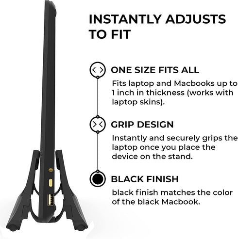 HumanCentric Vertical Laptop Stand (Matte Black) | Adjustable Holder for Apple MacBook, MacBook Pro & Other Laptops