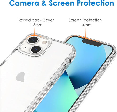 JETech 13 5.4-Inch, Case for iPhone Mini Non-Yellowing Shockproof Phone Bumper Cover, Anti-Scratch Clear Back (Clear)