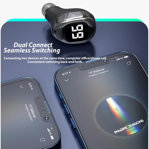 Small Invisible in-Ear Wireless Earbud - Mini Bluetooth Earpiece with Mic, Tiny Headset, Smallest Single Headphones