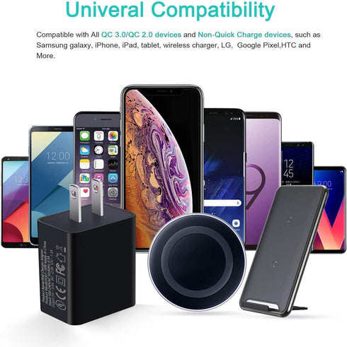 18W Fast Phone Charger for Moto G7 G8 Play Power, Z4 Z3, G Power, G Stylus, Edge Plus, QC3.0 USB Wall Charger Adapter