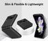SAMONPOW for Samsung Galaxy Z Flip 4 Case, Upgraded Hinge Protection, Dual Layer Hard PC Soft TPU Bumper, Black