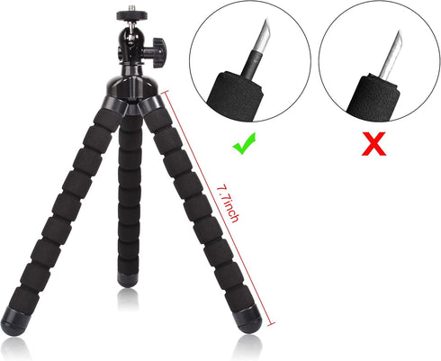 Phone Mini Tripod - Ruittos Premium Flexible Mobile Phone Stand for iPhone Samsung Go Pro, Small Digital Camera (Black)