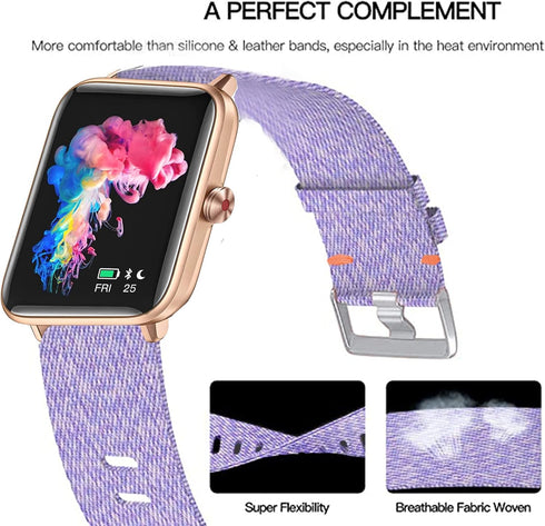 GT01 Smartwatch Band, Fabric Elastic Scrunchie Replacement Straps for Dirrelo GT01 / LETSCOM