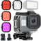 Waterproof Case with Dive Filters for GoPro Hero 8 Black, 196ft/60m Protective Underwater Diving Housing Accessories