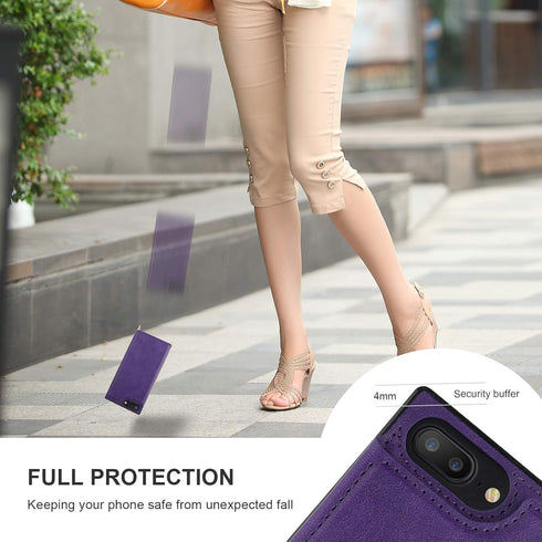 Bocasal Crossbody Wallet Case for iPhone 7 Plus/8 Plus, Credit Card Holder, PU Leather, 5.5 inch (Purple)