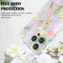 Cute Colorful Flower Curly Wave Clear Case for iPhone 14 Pro Max with Lovely Flower Bracelet Chain