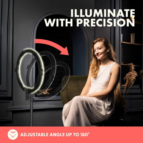 SQUATZ 11 12W 3 10 6 LED Selfie Ring Light with Wired Control, Color Modes, Brightness Levels, Tripod Stand