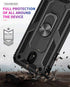 TJS Phone Case for Samsung Galaxy J7, Metal Ring Magnetic Support Protector Cover (Black)
