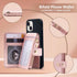M-Plateau Foldable Phone Wallet, iPhone Card Holder Stick On with Zipper Coin Purse, Fits 6.1 and Above
