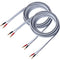 14 AWG HD Premium Soft Touch HiFi Speaker Cable with Banana Plugs - 2 Pack, 3 Feet