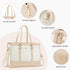 LOVEVOOK 15.6 Inch Laptop Bag for Women, Canvas Tote with Clutch Purse, Large Capacity Work Bag for Office