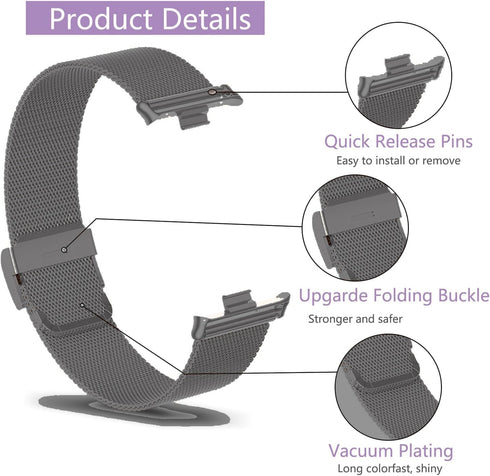 Straps for Xiaomi Mi Band 8 Pro/Redmi Smartwatch 4, Metal Bracelet Protective Frame and 18MM Steel Mesh