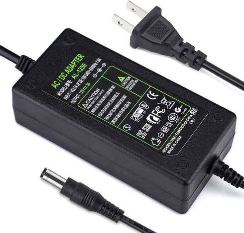 DC 12V 5A Power Supply Adapter, US Plug, 4.6FT Power Cord for LED Strip, Light, Cameras CCTV