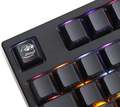 KPREPUBLIC Novelty Shine Through Keycaps ABS Etched Backlit Red ESC Sad Frog THX Meme Internet Trends (Red ESC HappyF