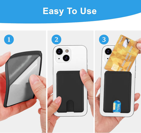 SHANSHUI Phone Card Holder, Silicone Ultra Slim Phone Wallet Stick on Credit Card Holder for Cell Phone, Compatible