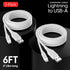 TALK WORKS Lightning Cable Chargers Compatible w/iPhone 14/14 Plus/14 Pro/14 Pro Max, 13/13 Mini/13 Pro/13 Pro Max, 12/12 Pro/ 12 Pro Max - 6' Fast Charging Cords - MFI Certified (White, Pack of 2) by TalkWorks