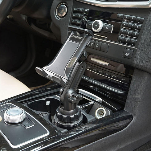 Universal 2 in 1 Car Cup Holder Tablet Mount - Upgraded 9" Long Neck iPad Holder for All Cellphones/Tablets up to 12.9"