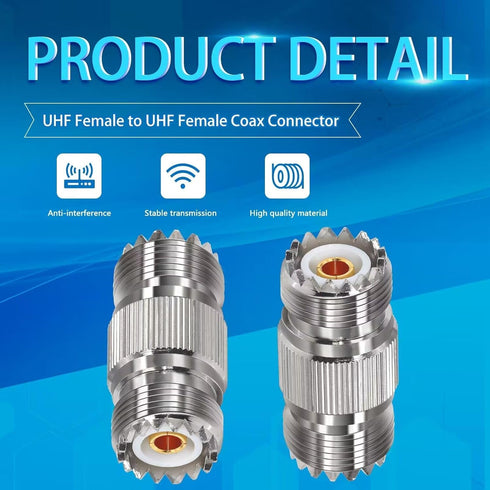 2PCS PL259 UHF Coax Adapter Cable Gender Changers, SO239 Coax Connector Female to Female for CB Radio