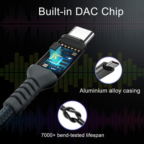 Elebase USB Type C to 3.5mm Adapter, 1/8 Inch Headphone Jack Audio Aux Converter for Samsung Galaxy Z Fold Flip, iPhone