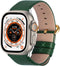 Fullmosa Dark Green Leather Bands Compatible with Apple Watch Band 41mm 40mm 38mm 42mm for Women Men, Genuine Leather
