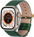 Fullmosa Dark Green Leather Bands Compatible with Apple Watch Band 41mm 40mm 38mm 42mm for Women Men, Genuine Leather