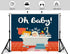 KeyWork 10x7ft Oh Baby Bathroom Theme Photography Backdrop Kids in Bathtub Design with Blue and Orange Background