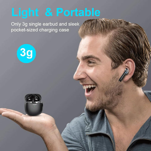 Wireless Earbuds Bluetooth 5.3, Stereo Bass Headphones with Noise Cancelling Mic, 32H Playtime, USB C Charging Case