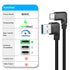 GELRHONR Right Left Angle USB Type C Cable, 90 Degree 18W Fast Charging USB A to USB C Cable (Black-Right-1M)