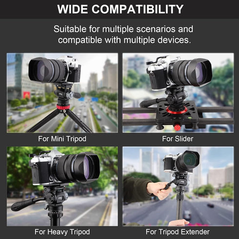 LEFTFOTO Mini Tripod Fluid Head with Pan Tilt Head, Arca Swiss Quick Release Plate for Camera Tripod and DSLR