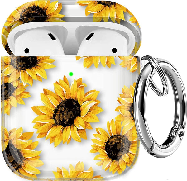 Maxjoy Clear AirPods Case, Cute Soft Transparent Cover for AirPods 2nd Gen with Keychain Clip for 1st & 2nd Generation