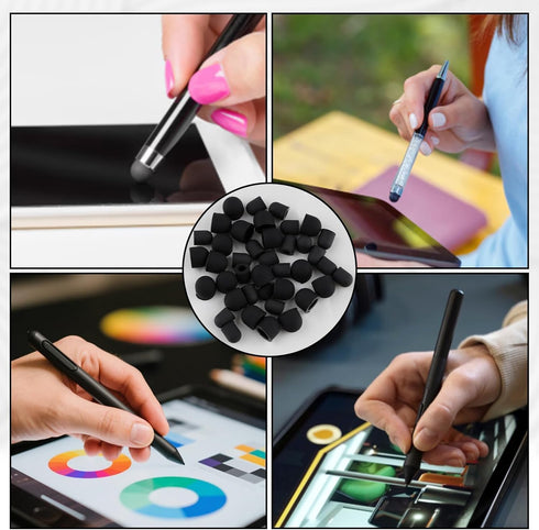 ECNHIVE 30 0.2'' 0.28'' 15 Stylus Tip Replacement Pcs, & High Sensitivity Precision Silicone Nibs, Soft Scratch-Free