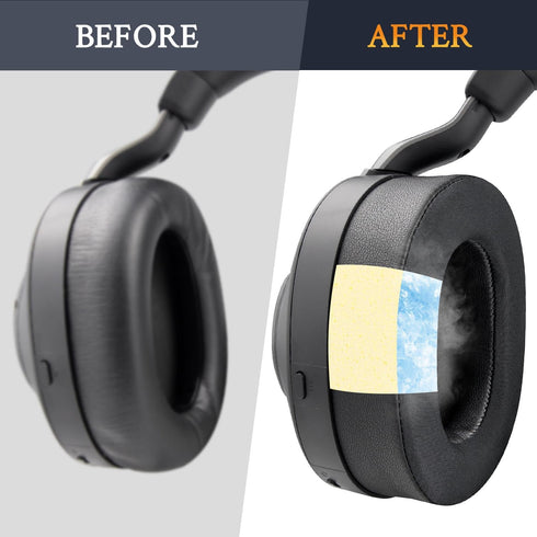 SOULWIT Cooling Gel Earpads Replacement for Jabra Evolve2 85 UC/Evolve 2 85 MS, Noise Isolation Foam Ear Pads - Black