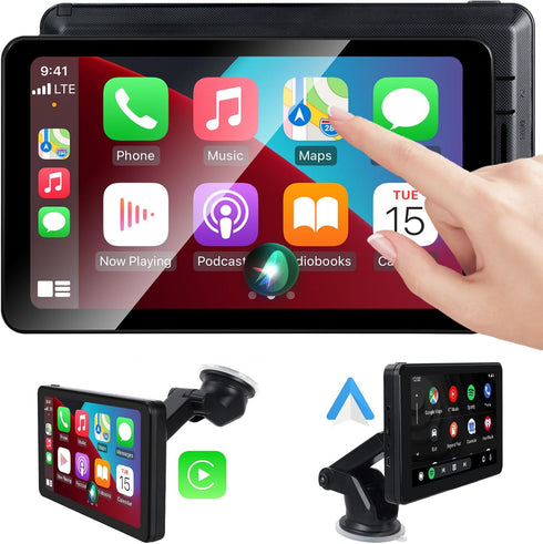 Aonerex Wireless CarPlay Screen Android Auto for Car, 7" Touch Screen Naivgation Portable