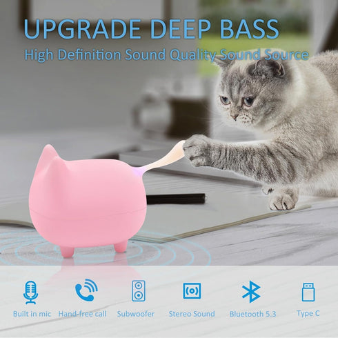Portable Bluetooth Speaker, Mini Wireless Speakers with Clarity Stereo, TWS Pairing,Built-in Mic, Super Bass, Cute Pet Mini Speaker Subwoofer,Birthday Gift for Women Teenage(Pink)