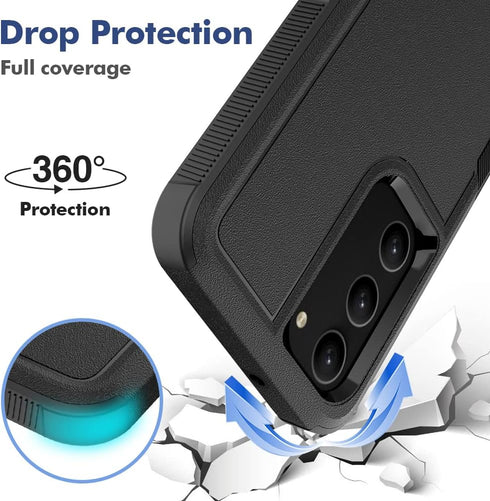 for Samsung Galaxy S23 Case, Dual Layer Heavy Duty Protective Cover with Screen Protector - Military Protection