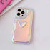 Qokey Cute 3D Love Heart Wave Frame Soft TPU Sparkle Bling Phone Case for iPhone 12 Pro 6.1" (Not fits iPhone 12)