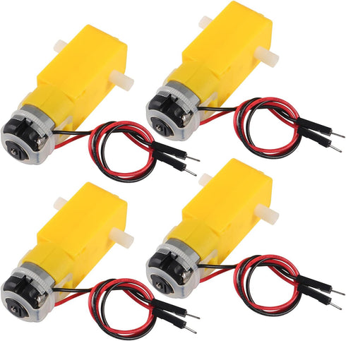 Dorhea 4PCS DC Electric Gear TT Motor DC 3V-6V Prewired Gear Motor