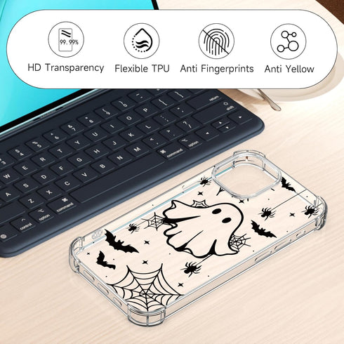 YEPO iPhone 15 Pro Max Case - Clear Flower Design, Slim Shockproof Bumper, Stylish Protective Cover for Women & Girls.