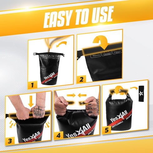 Yes4All Sand Kettlebell, Adjustable Kettlebell Sandbag for Fitness, Heavy Duty Soft Sandbag Weights