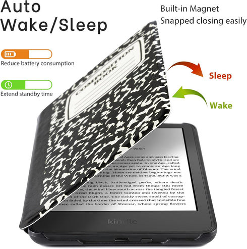 CoBak 6 Inch 2024 2022 (11 Case for All New E-Reader and Generation) - PU Leather Smart Cover, Auto Sleep and Wake, not