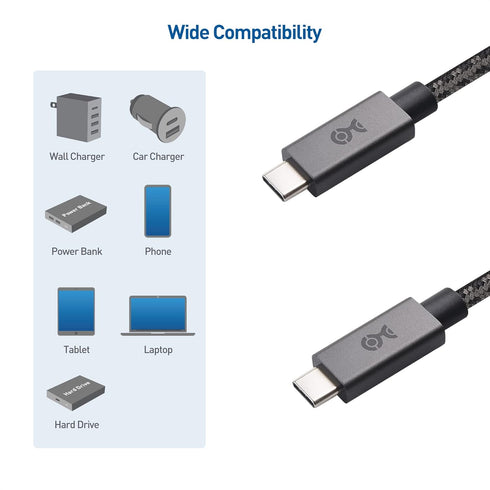 Cable Matters 10 ft Braided USB C Cable, 100W Power Delivery, Fast Charging, 480Mbps Data Transfer, Compatible with
