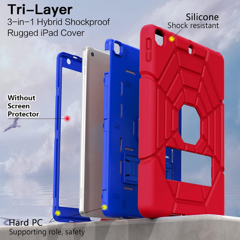 Grifobes Heavy Duty Case for iPad 9th/8th/7th Generation - Rugged Protective 10.2" Cover with Stand