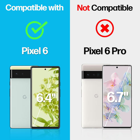 Power Theory Screen Protector for Google Pixel 6, Premium Tempered Glass with Easy Install Kit, 2 Pack