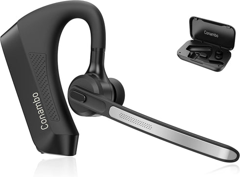 Conambo K21 Bluetooth Headset V5.1, CVC 8.0 Dual Mic Noise Cancelling Wireless Headset, 16Hrs Talking Time for iOS